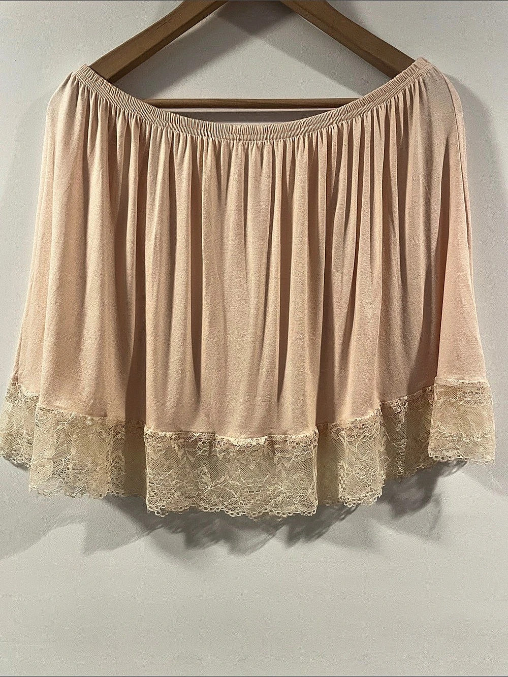 Light peachy pink Babydoll Lace Trim Mini Skirt in Pink XXL NWOT